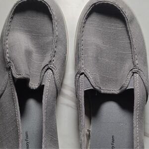 Time And Tru Women's Gray Fabric Slip-On Memory Foam Comfort Shoes 10W Wide